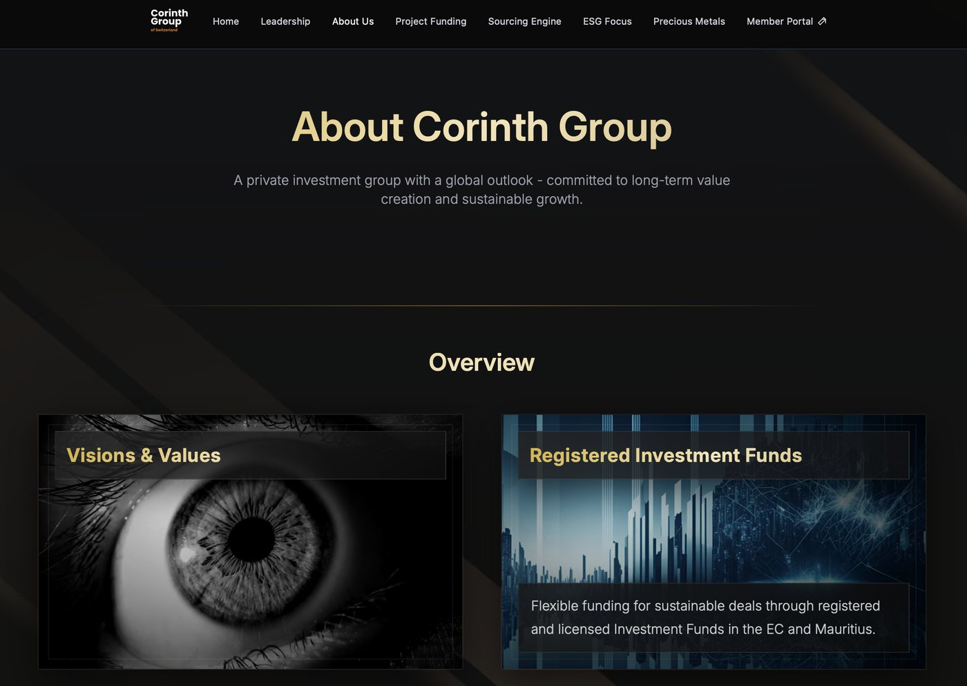 cgoch.com page claiming Corinth Group Registered Investment Funds