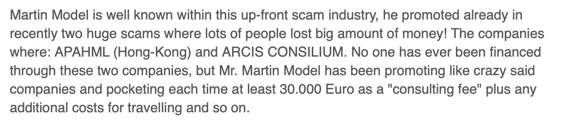 Complaint against the Corinth Group / Martin Model — Third-party complainant statement, filed March 2014 — Ripoff Report #1134964